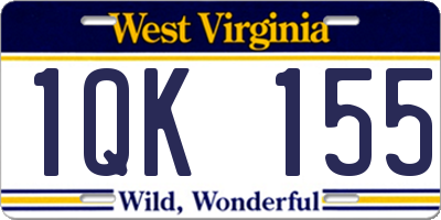 WV license plate 1QK155