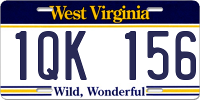 WV license plate 1QK156