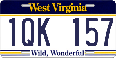 WV license plate 1QK157
