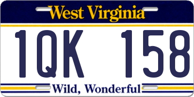 WV license plate 1QK158