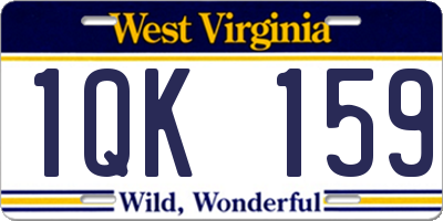 WV license plate 1QK159