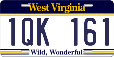 WV license plate 1QK161