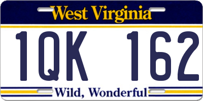 WV license plate 1QK162