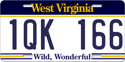 WV license plate 1QK166