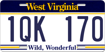 WV license plate 1QK170