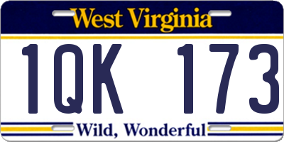WV license plate 1QK173