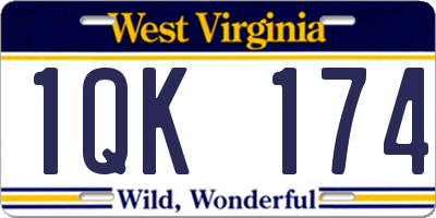 WV license plate 1QK174