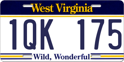 WV license plate 1QK175