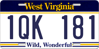 WV license plate 1QK181