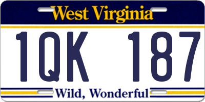 WV license plate 1QK187