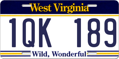 WV license plate 1QK189