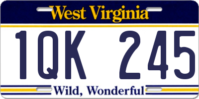 WV license plate 1QK245