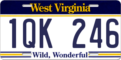 WV license plate 1QK246