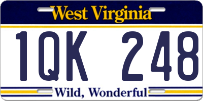 WV license plate 1QK248