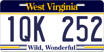 WV license plate 1QK252