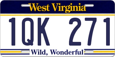 WV license plate 1QK271