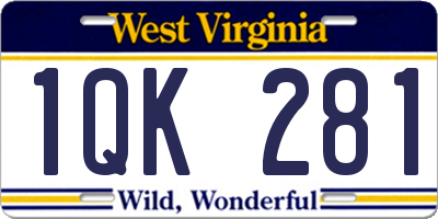 WV license plate 1QK281