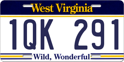 WV license plate 1QK291