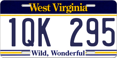 WV license plate 1QK295