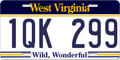 WV license plate 1QK299