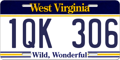 WV license plate 1QK306