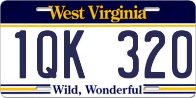 WV license plate 1QK320