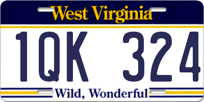 WV license plate 1QK324
