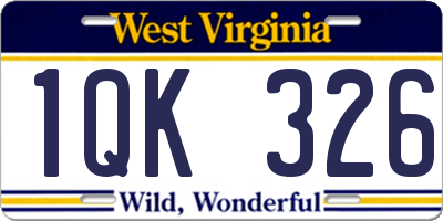 WV license plate 1QK326
