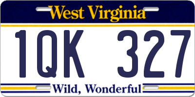 WV license plate 1QK327