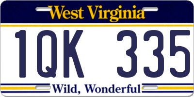 WV license plate 1QK335