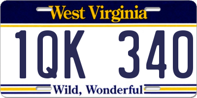 WV license plate 1QK340