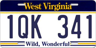WV license plate 1QK341