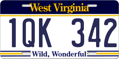 WV license plate 1QK342