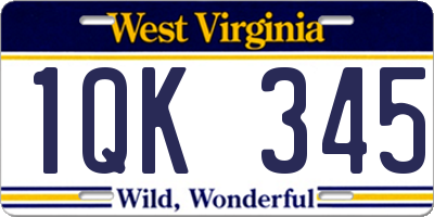 WV license plate 1QK345