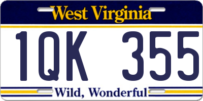 WV license plate 1QK355