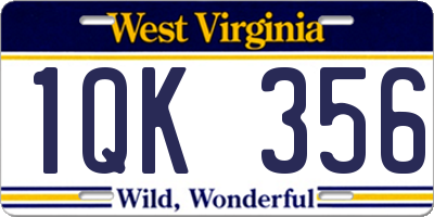 WV license plate 1QK356