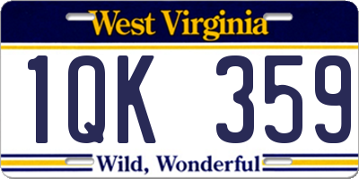 WV license plate 1QK359