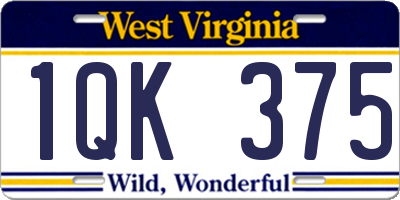 WV license plate 1QK375
