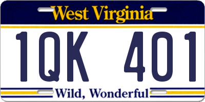 WV license plate 1QK401