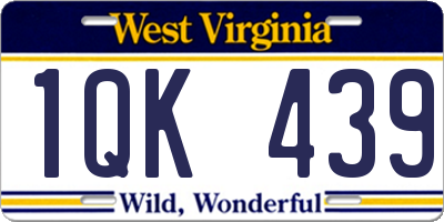 WV license plate 1QK439