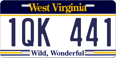 WV license plate 1QK441