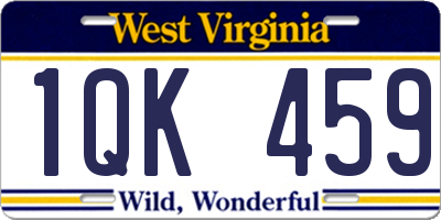 WV license plate 1QK459