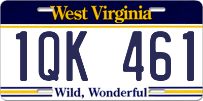 WV license plate 1QK461