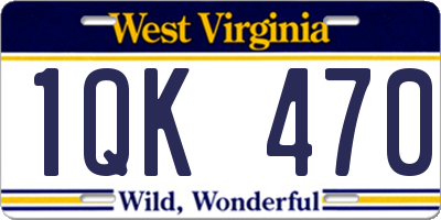 WV license plate 1QK470