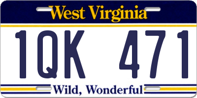 WV license plate 1QK471