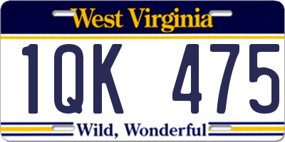 WV license plate 1QK475