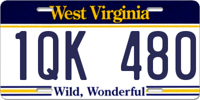 WV license plate 1QK480