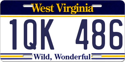 WV license plate 1QK486