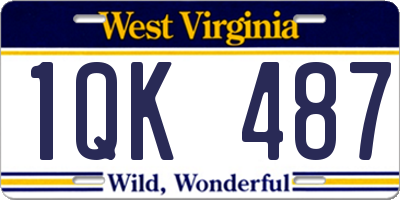 WV license plate 1QK487