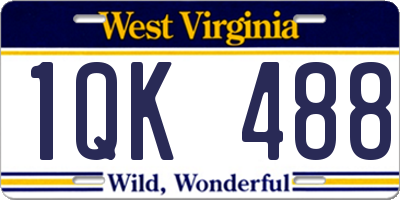 WV license plate 1QK488